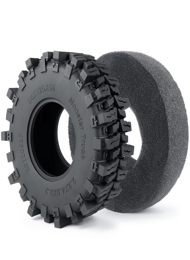 RCHUBAM 2.2" RC Crawler Tires 4Pcs Deep Claw Tread Mud Terrain Rubber Wheel Tires with Insert Foam 125 * 56mm for for 1/10 RC Crawler Wraith SCX10 AXI03004 Capra Axial SCX10 Upgrade Accessories - Image 4